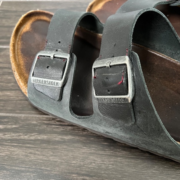 Birkenstock Size 44 Arizona Soft Footbed Oiled Leather - Black - Picture 4 of 7